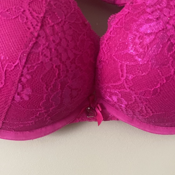 La Senza Bra Push Up Pink Lace Neon Sparkle Size - Picture 13 of 17